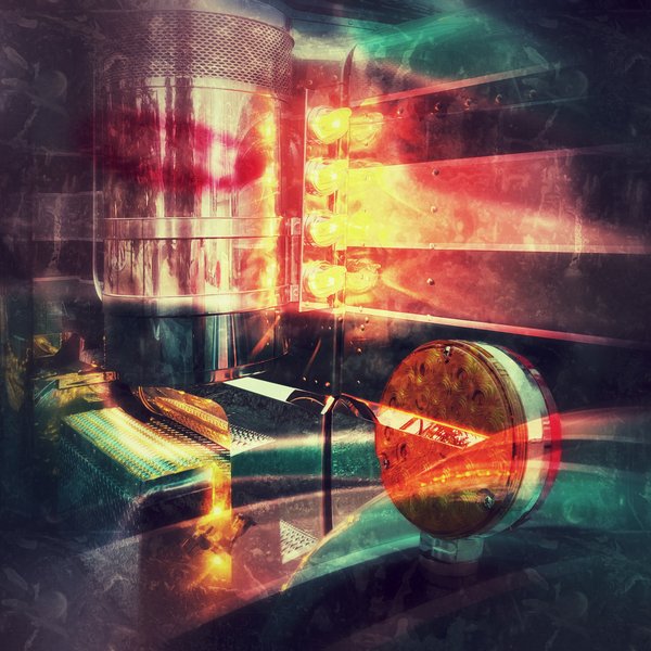 Peterbilt, Lights at Night, Double Exposure, Spruce Grove, Alberta, 2023-04-22
