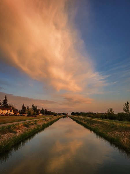 A Cornucopia of Clouds Over the West Irrigation Canal, Strathmore, Alberta, 2023-05-31