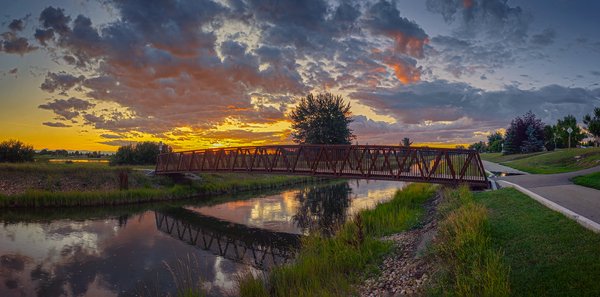 That Last Bit of Orange, Tom Sadler Bridge, Strathmore, Alberta, 2023-08-10