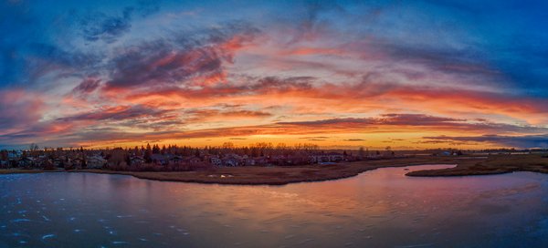 Fire and Ice, Lower Pond, Gray's Park, Strathmore AB, 2023-11-07