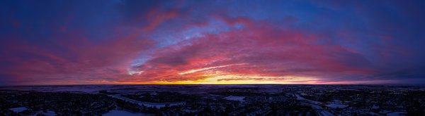 Well Hello There, Sunrise from 120M above Thornbriar Green, Strathmore, Alberta, 2023-12-22