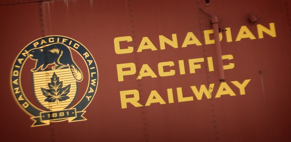 CPR livery, Old Caboose, Strathmore, Alberta, 2024-03-08