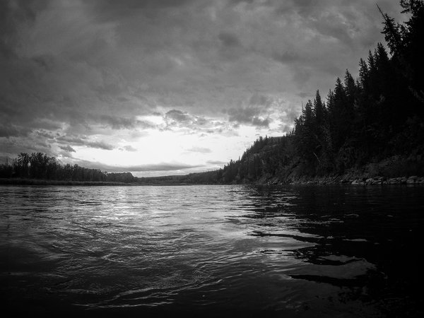 Slamnin' the action cam, Bow River Float, Alberta, 2024-09-29