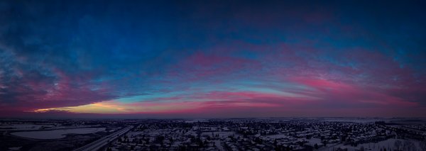Sunset Alpenglow, Thornbriar Green, Strathmore, Alberta, 2024-02-05
