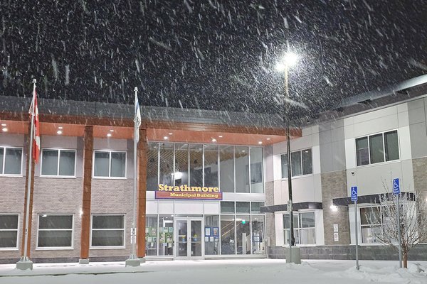Municipal Building, Kinsmen Park, Strathmore, Alberta, 2024-02-09