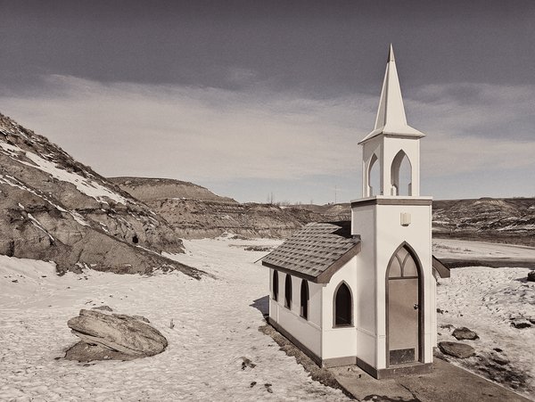 The Little Church Revisited, Drumheller, Alberta, 2024-02-21