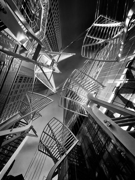 They look like oversized fly swatters to me, 8th Avenue, Downtown, Calgary, Alberta, 2024-02-22