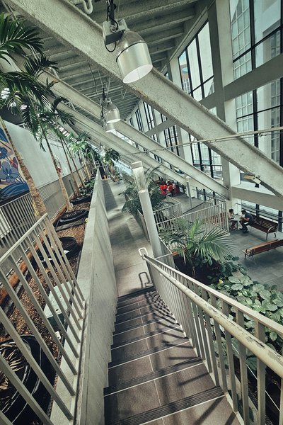 Side Stairs. Devonian Gardens, Calgary, Alberta, 2024-02-22a