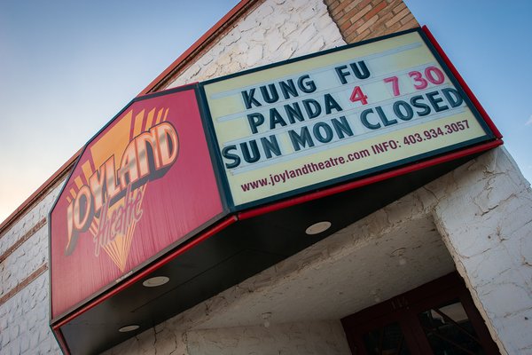 Joyland Theatre Sign, Strathmore, Alberta, 2024-03-11