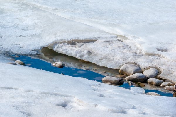 Cracks in the ice, Gray Park, Strathmore, Alberta, 2024-03-16
