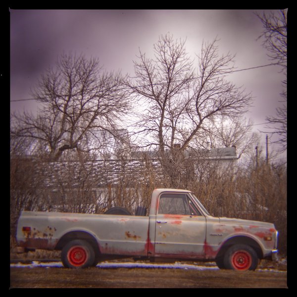 Thrashed pickup truck, Standard, AB, 2024-04-06