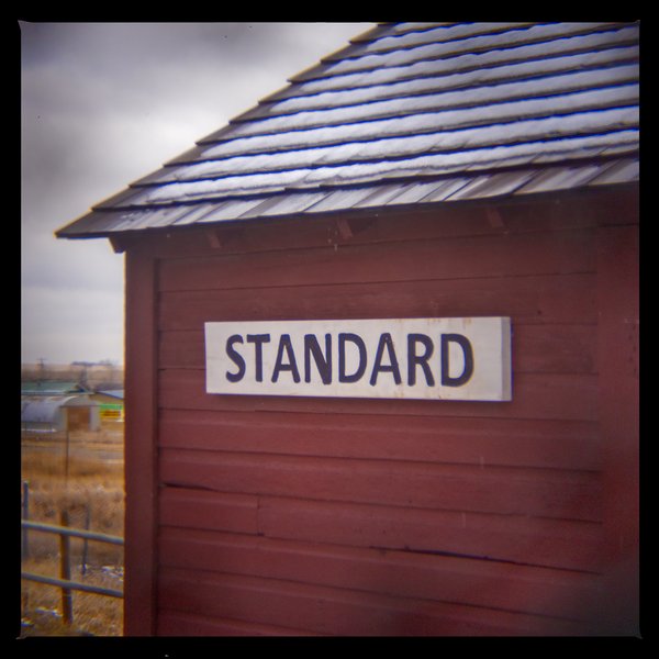 Standard railway sign, Standard, AB, 2024-04-06