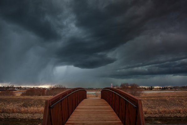 Bridge to nowhere, Tom Sadler Bridge, Strathmore, AB, 2024-04-09
