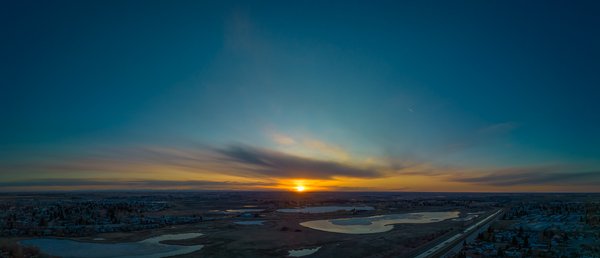 Tipping the horizon, Gray Park, Strathmore, AB, 2024-04-10