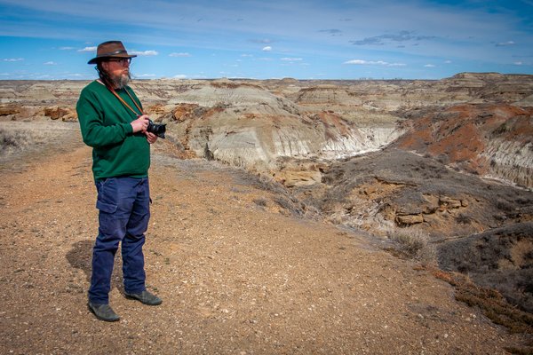 Don't call him a landscape photographer, Dinosaur Provincial Park, AB, 2024-04-13