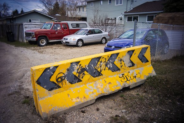 Don't even think about it, Back alley, Strathmore, AB, 2024-04-25