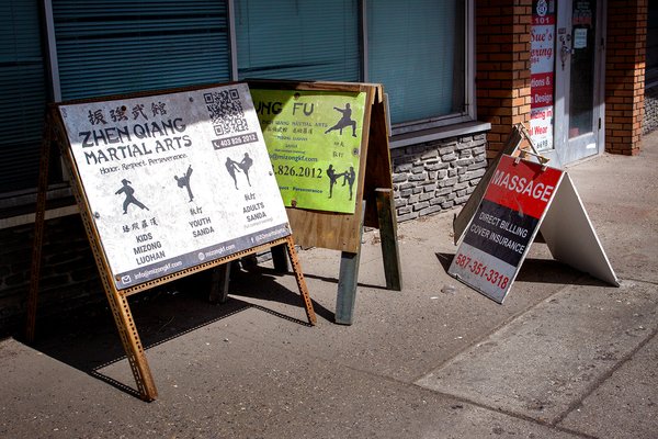 Getting the word out 16th Avenue, Calgary, AB, 2024-04-27