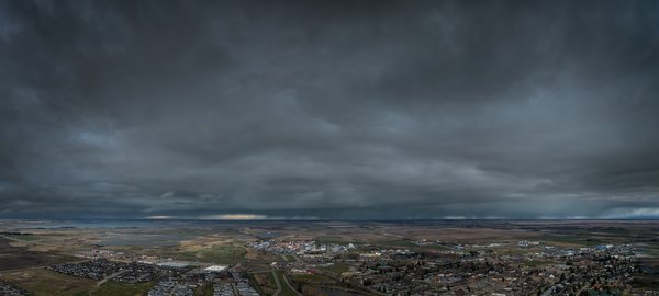Here comes the snow again, Elevated View, Strathmore, AB, 2024-04-30