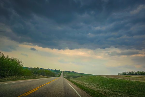 On the road again, East of Castor, Alberta, 2024-05-19