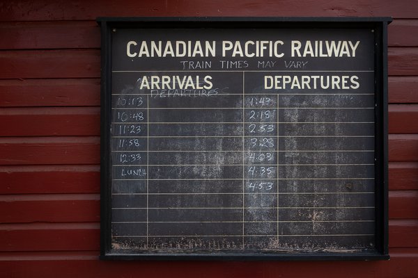 Schedule, Midnapore Station, Heritage Park, Calgary, AB, 2024-05-25