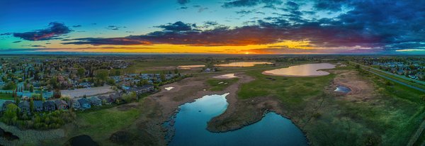 Sunset over the not so great lakes, Strathmore, AB, 2024-05-26
