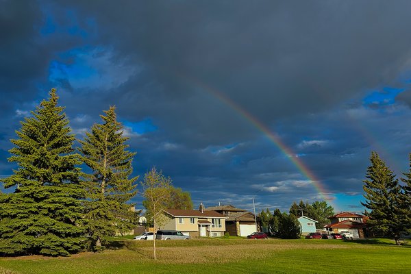 Fading rainbow, Thornbriar Green, Strathmore, AB, 2024-05-26