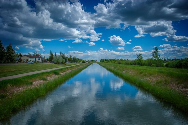Looking south, Tom Sadler Bridge, Strathmore, AB, 2024-06-12
