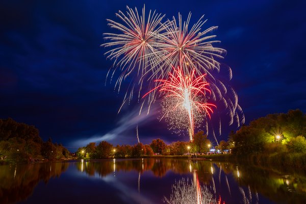 Fireworks 11, Canada Day, Kinsmen Lake, Strathmore, AB, 2024-07-01