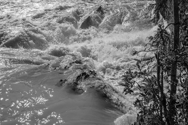 Not safe for swimming, Natural Land Bridge, Yoho National Park, BC, 2024-07-11
