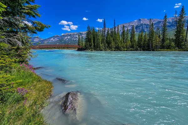 Bridge over troubled water, Simpson River, East Kootenay, British Columbia, 2024-07-15