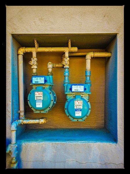 Meeting at the meters, Downtown, Salmon Arm, BC, 2024-07-12