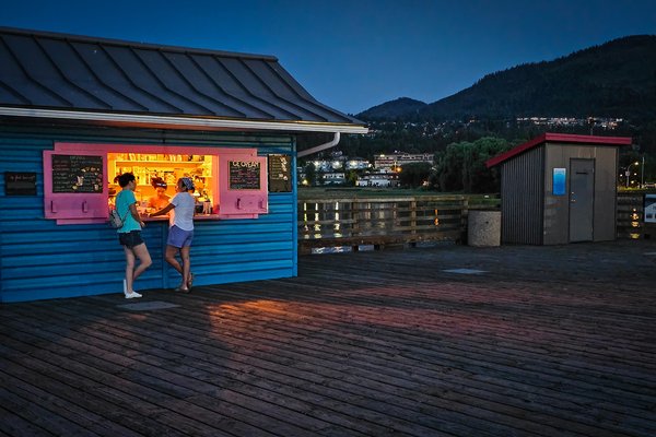 Last order of the evening, Salmon Arm Wharf, Salmon Arm, BC, 2024-07-13