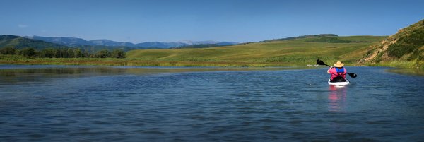 The Missus on the Lake, Chain Lakes Provincial Park. AB, 2024-08-05