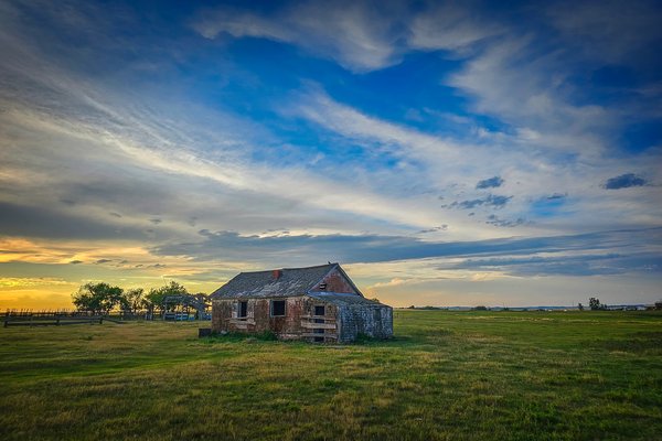 Old Homestead at Dusk, Nakama, AB, 2024-08-12