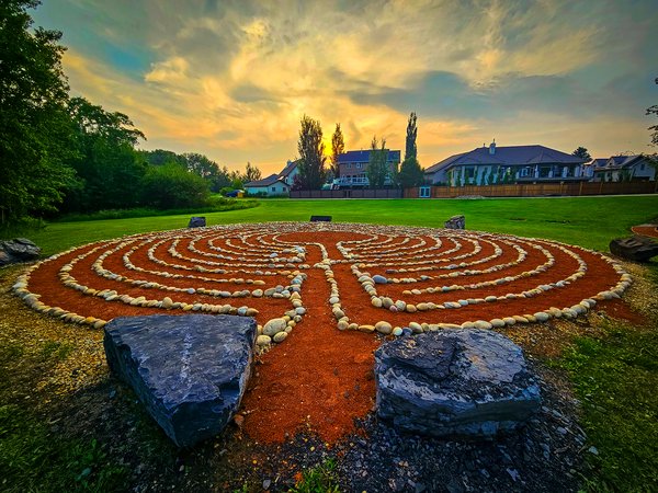 Stone maze, Pioneer walking trail, Barrhead, AB, 2024-08-17