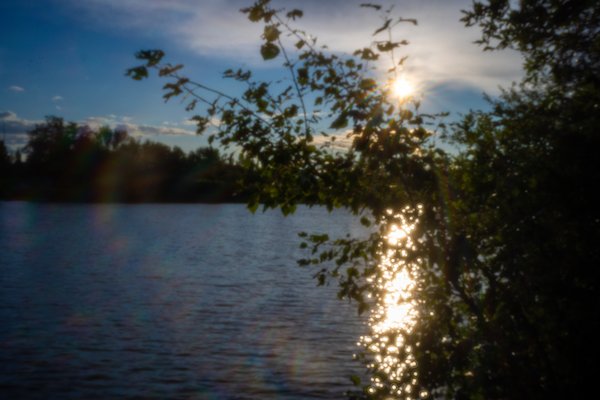 Dusk approaches, Pinhole, Kinsmen Park, Strathmore, AB, 2024-08-21