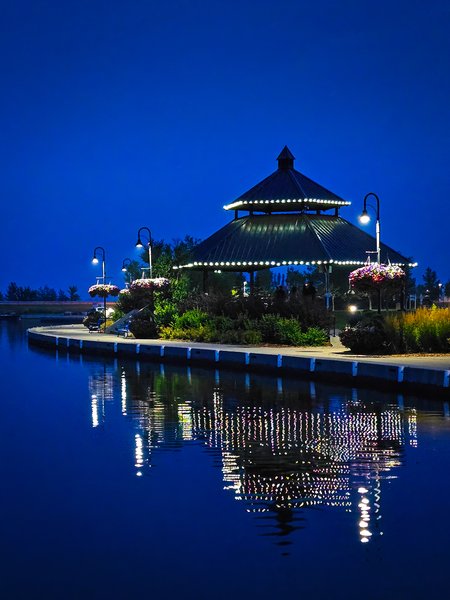 Gazebo after sunset, Chestermere Lake, Chestermere, AB, 2024-08-16