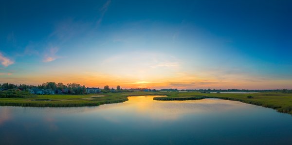Muted sunset, Lower Gray Pond, Strathmore, AB, 2024-08-22