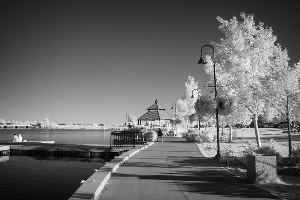 Shore walkway, Infrared, Chestermere Lake, Chestermere, AB, 2024-08-29