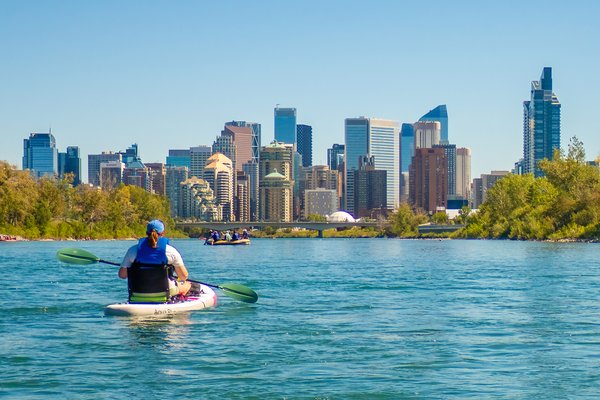 She's headed downtown, Bow River Float, Calgary, AB, 2024-08-31