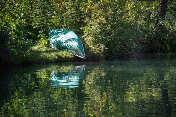 Old canoe, Bowness Park, Calgary, AB, 2024-09-01