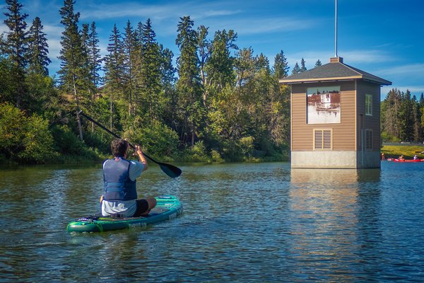 Paddle boarder, Bowness Park, Calgary, AB, 2024-09-01