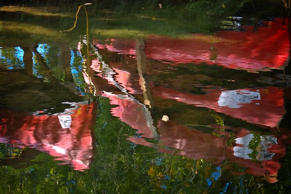 Red canoes 02, Bowness Park, Calgary, AB, 2024-09-01