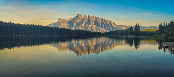 Just before sunrise, Two Jack Lake, Banff National Park, Alberta, 2024-09-02