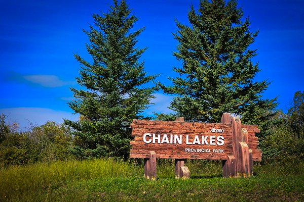 Sign, Park Entrance, Chain Lakes Provincial Park, AB, 2024-09-22