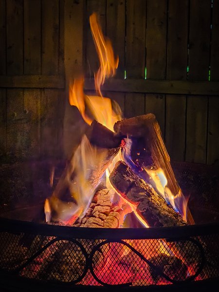Throw another log on the fire, Sugar Jen's Backyard, Strathmore, AB, 2024-09-27