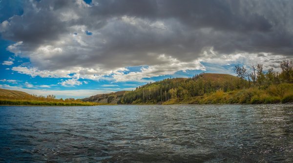 What passed for calm weather, Bow River Float, Alberta, 2024-09-29
