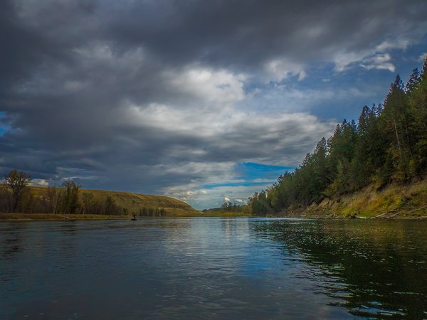 Clouding over, Bow River Float, Alberta, 2024-09-29