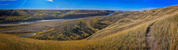 Walking trail panoramic, McKinnon Flats, Foothills County, AB, 2024-19-05