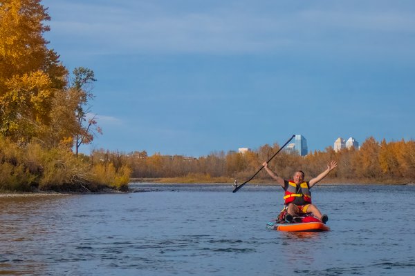 Happy to be here, Ogden to Fish Creek Park, Bow River Float, 2024-10-14